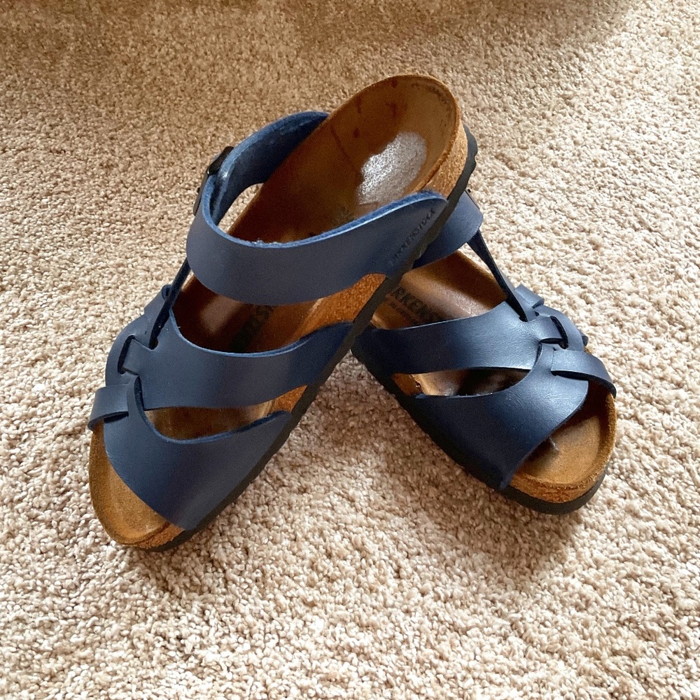 Birkenstock Vintage Fisherman style Sandals, blue, size 38 (7-7 1/2 US)